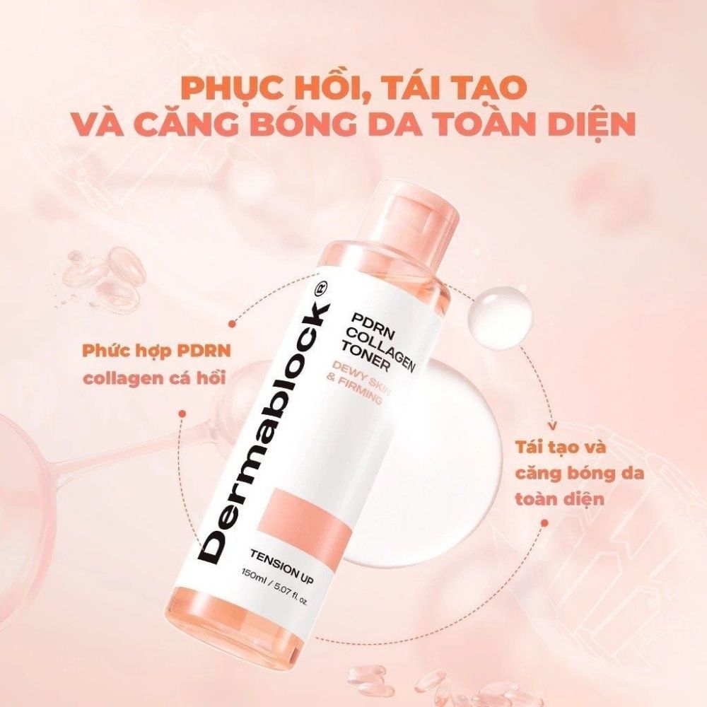 Ảnh 3 của Toner Dermablock PDRN Collagen Toner cấp ẩm và căng bóng da