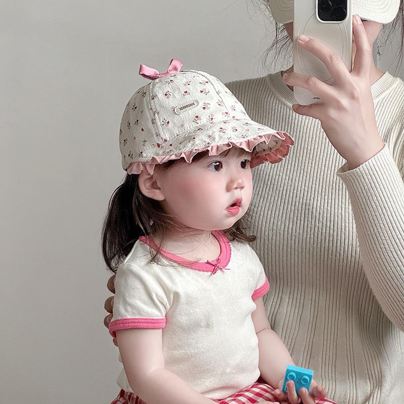 Mũ nón vành viền bèo đính nơ cho bé 10-30 tháng tuổi tiểu thư cực xinh MVB01