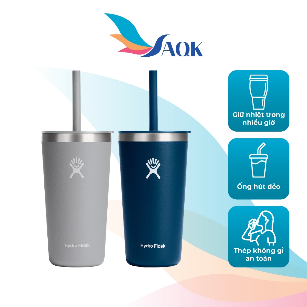 Ly nước giữ lạnh Hydro Flask Around Tumbler Straw Lid 20 OZ/591ml - Hàng chính hãng