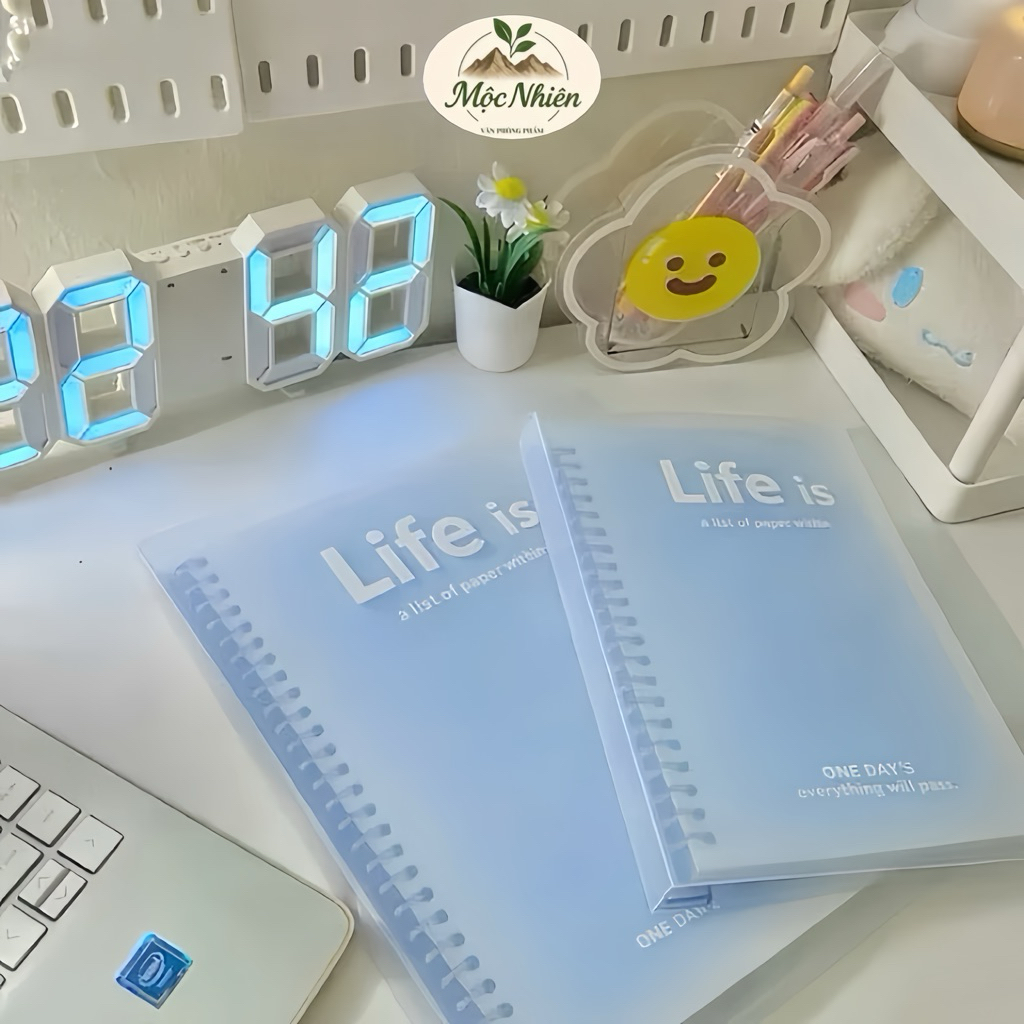 Sổ Tay A5 Mộc Nhiên Bìa Cứng Kẻ Ngang - Sổ Ghi Chép Notebook A5 Giấy Dày Mịn Không Lem Mực