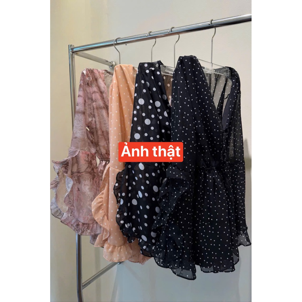 Jump chấm bi tiểu thư tay bồng mặc xinh tôn dáng có kèm ảnh thật-AE965 | BigBuy360 - bigbuy360.vn