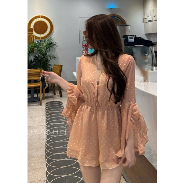 Jump chấm bi tiểu thư tay bồng mặc xinh tôn dáng có kèm ảnh thật-AE965 | BigBuy360 - bigbuy360.vn