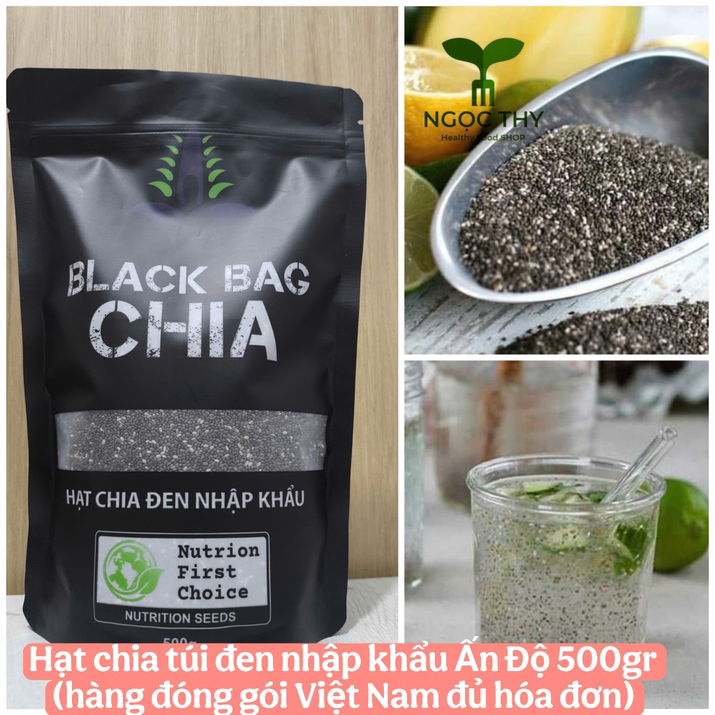 Hạt Chia nhập khẩu túi đen xuất xứ Ấn Độ gói 500gr