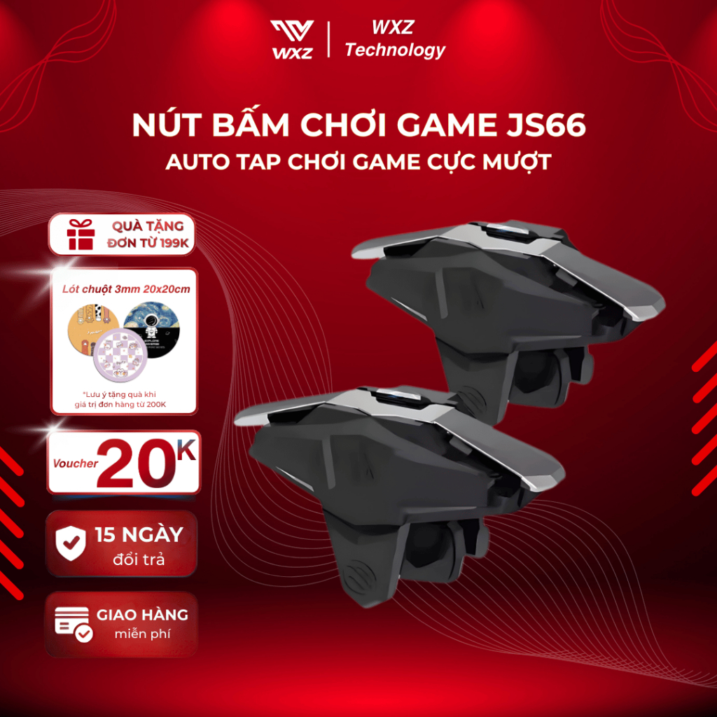 Nút Bấm Chơi Game JS66, Phụ Kiện Gaming 4 Ngón, Click Cơ Học Sống Động, Hỗ Trợ PUBG/Free Fire