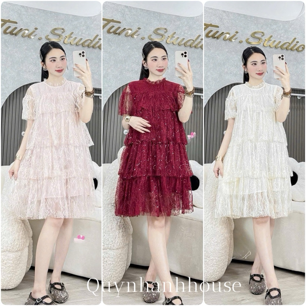 (NH CLOTHING)Váy suông Quynhanhhouse Váy ren tầng M11583 sm