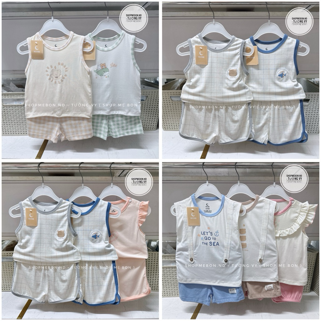 Bộ ba lỗ Moon peptit cho bé trai bé gái