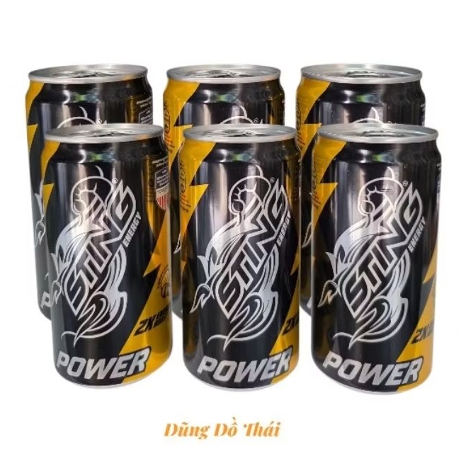 Combo 6 lon Nước Tăng Lực Sting Đen Power Limited Edition 250ml
