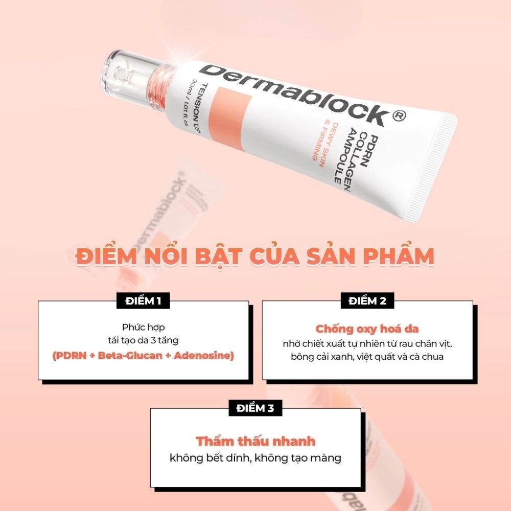 Ảnh 5 của Tinh chất DERMABLOCK PDRN COLLAGEN AMPOULE căng bóng da.