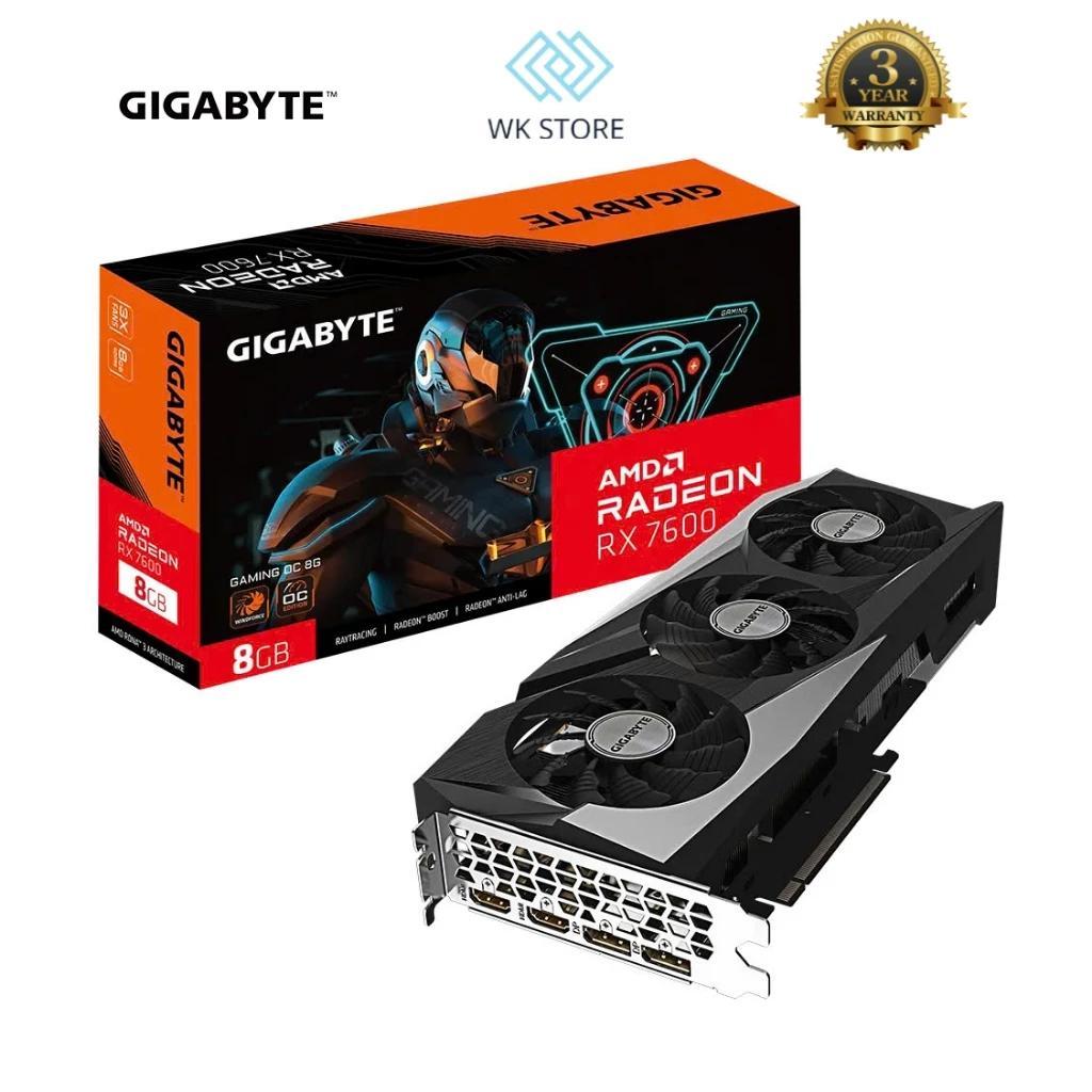 VGA Gigabyte Radeon RX 7600 Gaming OC 8GB 3 Fan, Mới, BH 36T