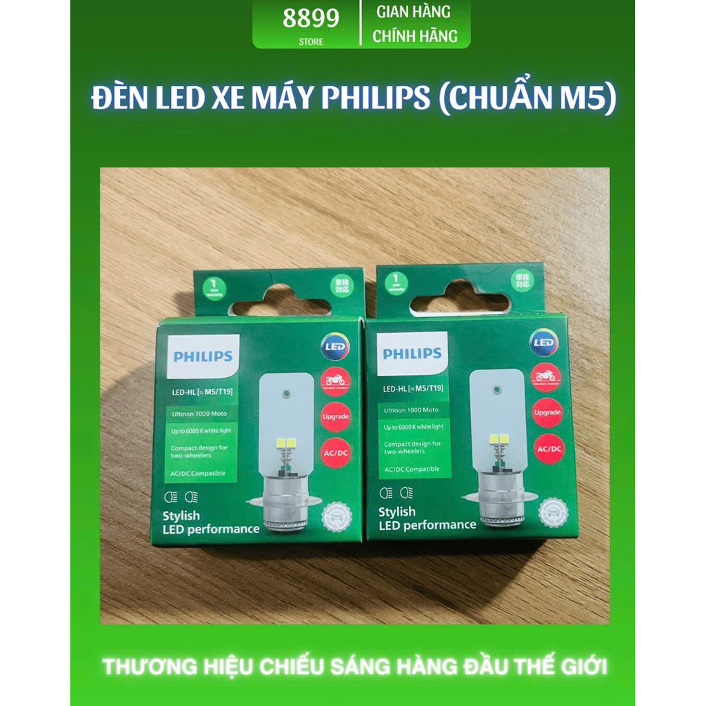 [Chính hãng] Đèn LED Philips Ultinon 1000 Moto (M5) dành cho xe máy