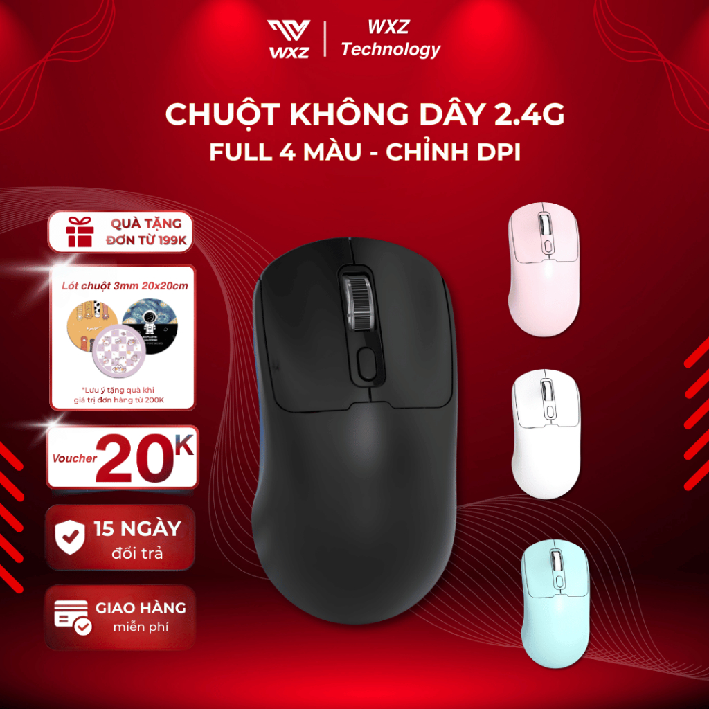 Chuột Máy Tính Không Dây 2 Mode Kết Nối Bluetooth và Wireless 2.4G, Chuột Gaming Công Thái Học 3 Mức Điều Chỉnh | BigBuy360 - bigbuy360.vn
