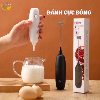 Máy Đánh Trứng Sữa, Tạo Bọt Cafe Cầm Tay Mini Cao Cấp HAMON, Thép Không Gỉ Sử Dụng Pin Tiện Lợi