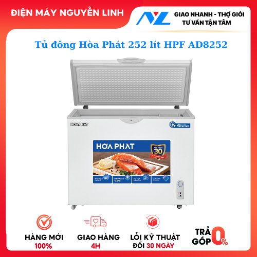 Tủ đông Hòa Phát Inverter 1 ngăn 1 chế độ đông 252 lít HPF AD8252