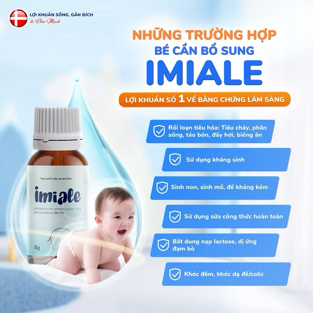 Men Vi Sinh Imiale Cho Bé – Bổ Sung Lợi Khuẩn Bifidobacterium BB-12 Hỗ Trợ Hệ Tiêu Hóa | Lợi Khuẩn T