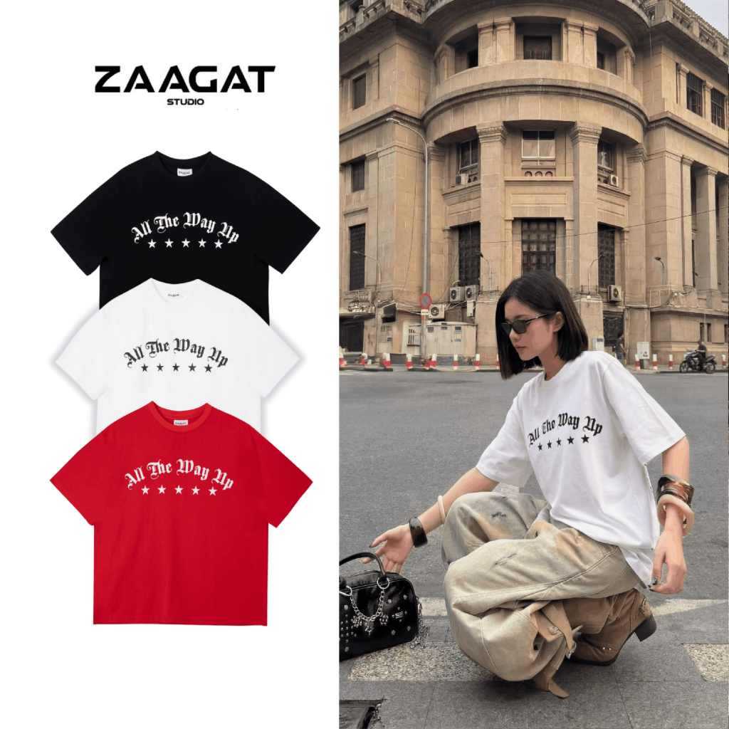 Áo Thun STAR SHIRT Zaagat Studio Form Boxy Cổ Tròn Cotton Co Dãn 2 Chiều Áo Phông Thoáng Mát