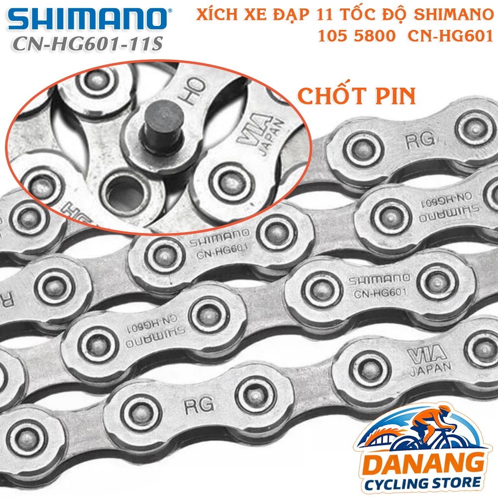 Xích Sên Xe Đạp SHIMANO 105 CN HG601 11 Tốc Độ - Chính Hãng, Không Hộp (Khoá Chốt Pin)