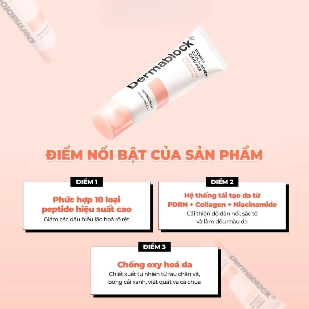 Ảnh 3 của Kem dưỡng DERMABLOCK PDRN COLLAGEN CREAM dưỡng ẩm và căng bóng da.