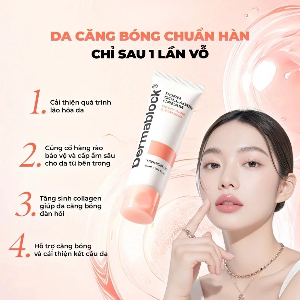 Ảnh 6 của Kem dưỡng DERMABLOCK PDRN COLLAGEN CREAM dưỡng ẩm và căng bóng da.