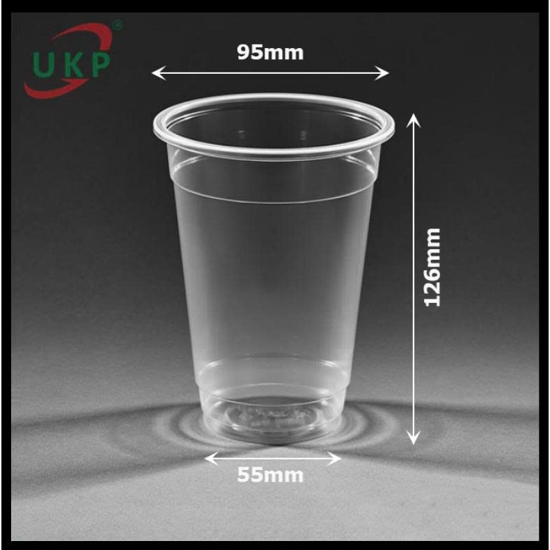 ( 50 ly ) Ly Nhựa PP Trơn 500ml Ø95 Đế Bằng UKP  ( ly không kèm nắp ) (In logo từ 1000ly)