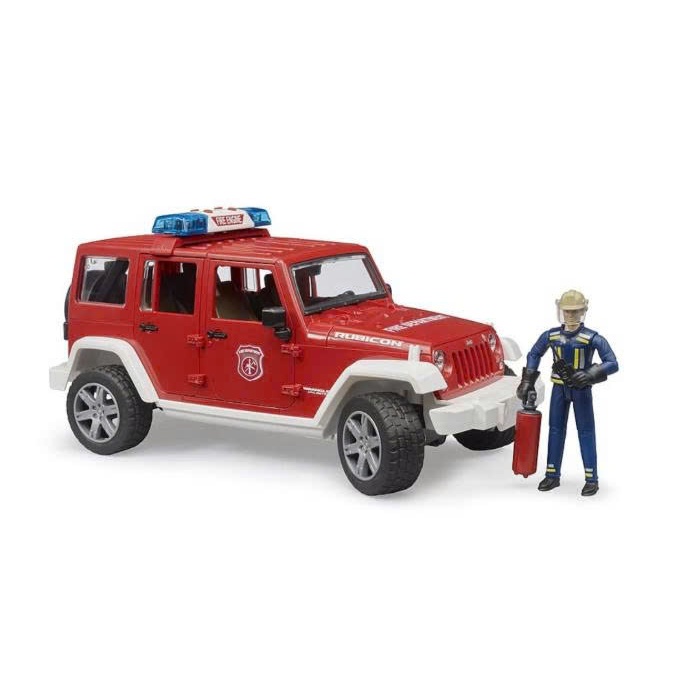 Đồ Chơi Xe Cứu Hỏa Jeep Wrangler Unlimited Rubicon Kèm Lính Cứu Hỏa BRUDER BRU02528