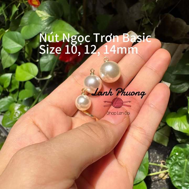 Nút Kiểu Ngọc Trơn Trang Trí Handmade ( 3 cái )