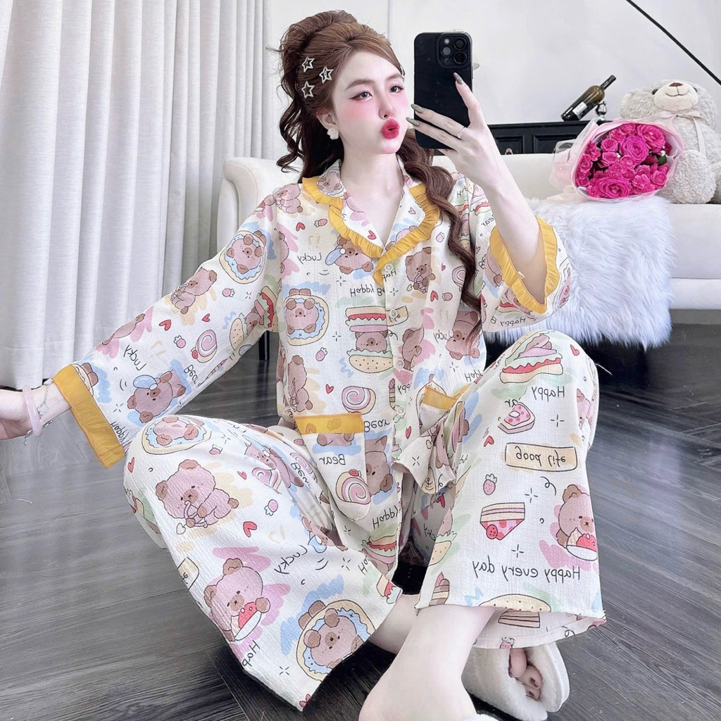 Bộ pijama Tay lỡ quần dài Bigsize 55-100kg M4