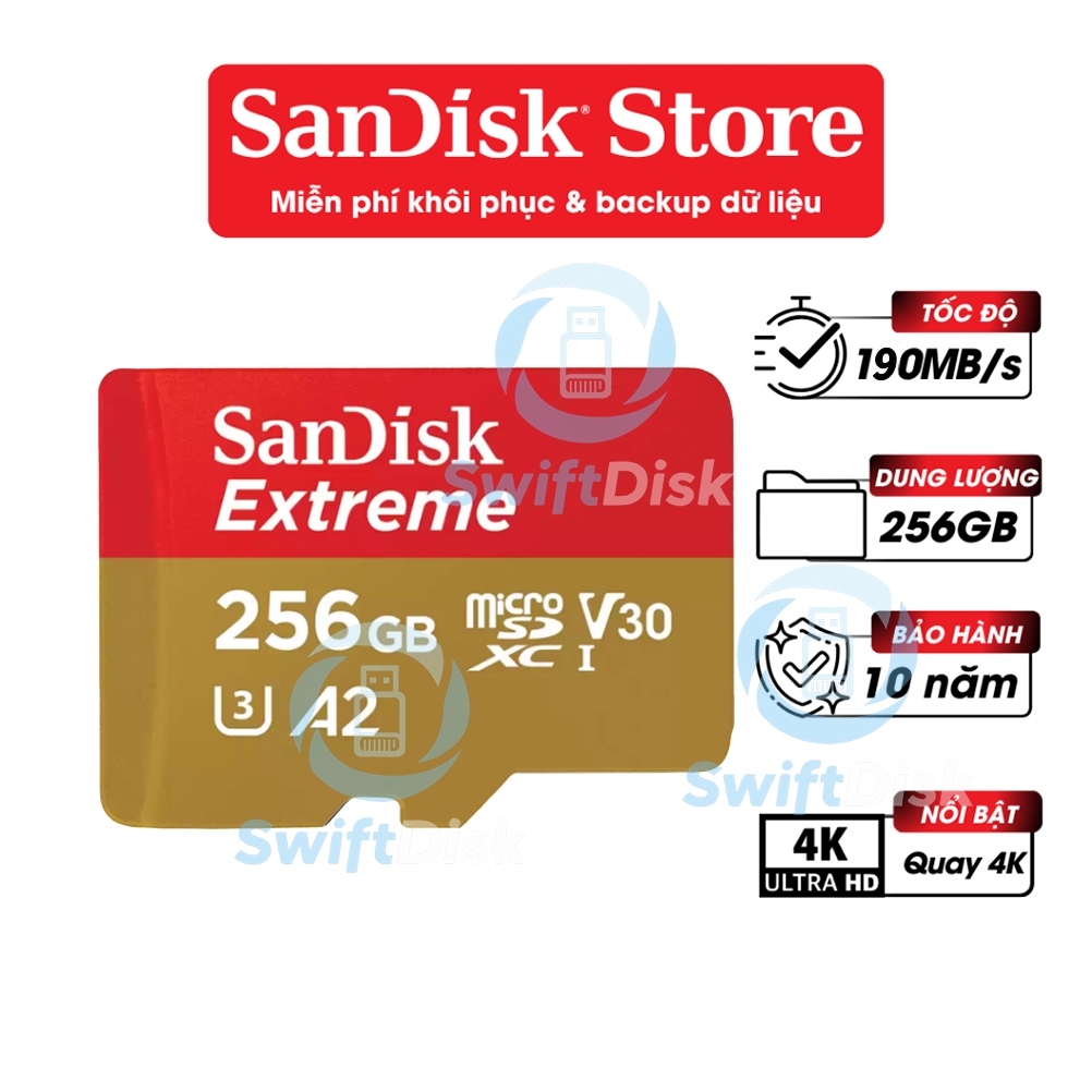 Thẻ Nhớ MicroSDXC SanDisk Extreme V30 A2 64GB - 128GB - 256GB - 512GB - 1 TB