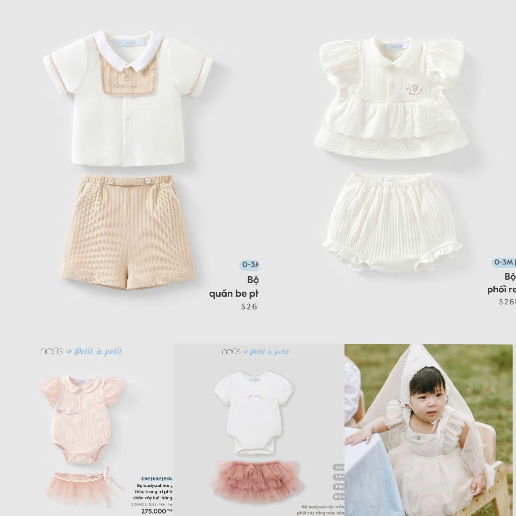 NOUS Premium Set Body, Body Suit, Bộ Cộc Nous Cao Cấp Làm Quà Tặng, Đầy Tháng, Thôi Nôi Có Hộp Cho B
