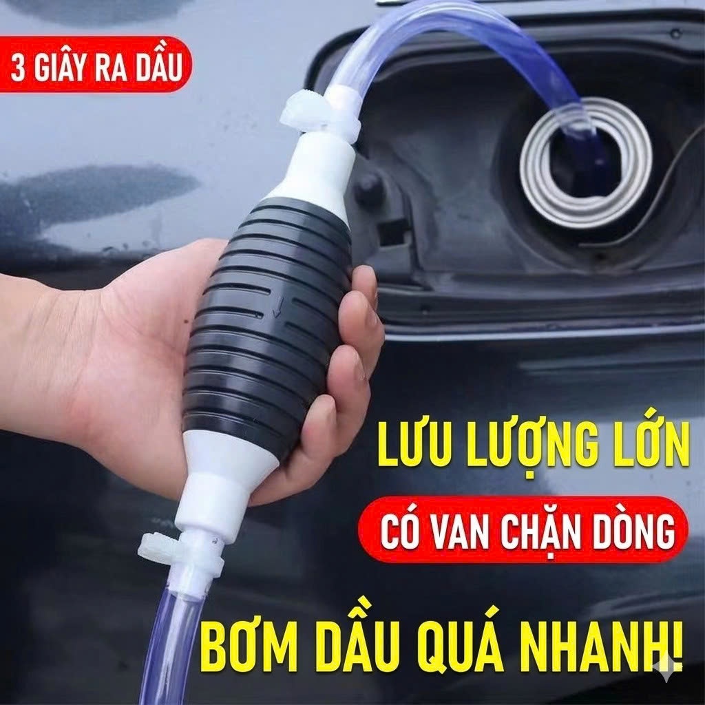 Ống hút xăng dầu chất lỏng bóp tay dài 1m tiện lợi
