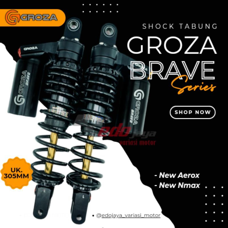 Phuộc sau bình dầu Groza Brave Series cho NMAX và NVX 305mm chính hãng EnerSpeed