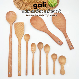 Thìa Gỗ, Muỗng Gỗ Cán dài, Dùng Ăn Cơm, Xới cơm, Lấy saffron, múc mật ong, khuấy trà | Galihomecook