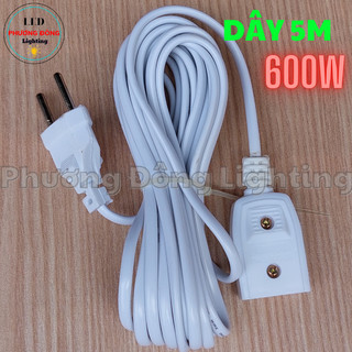 Phích Âm Liền Dây 600W – Phích Nối Liền Dây Dài 3m, 5m, 8m,10m, Dây Nguồn Đèn LED, Quạt, Thiết Bị Điện Gia Dụng Tiện Lợi