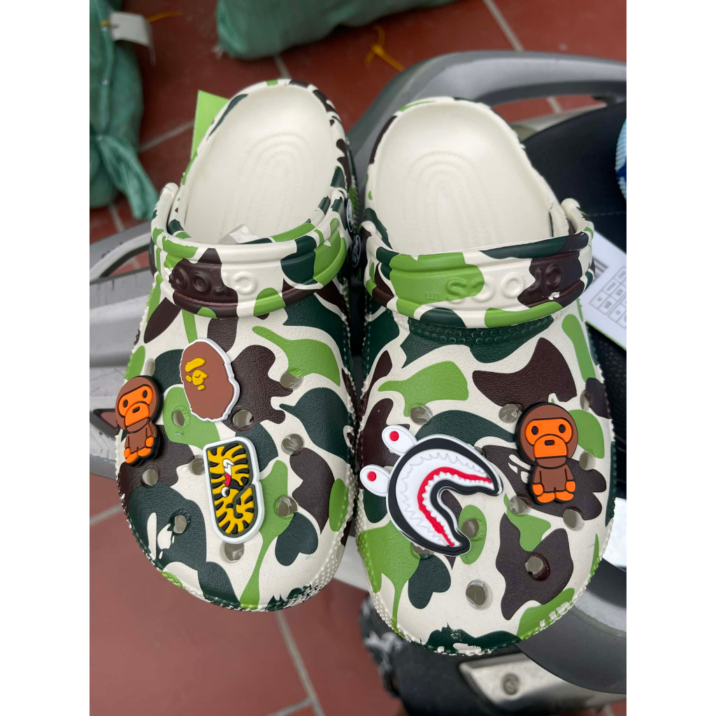 ( Tăng 1 Size ) Dép cross x Bape ss25 siêu hot cực chất cho nam nữ