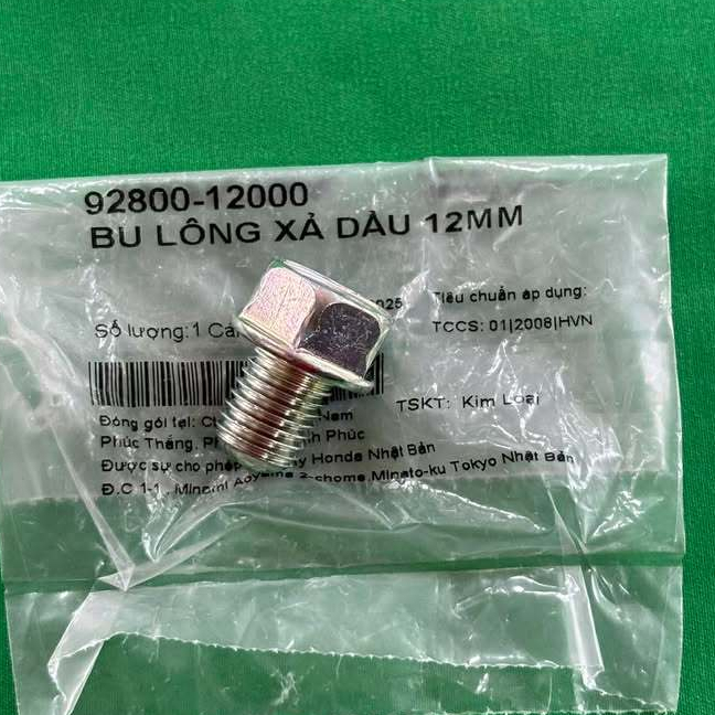 Ốc xả nhớt 12mm cho xe future / wave/ dream /ws 110 MÃ 92800-12000