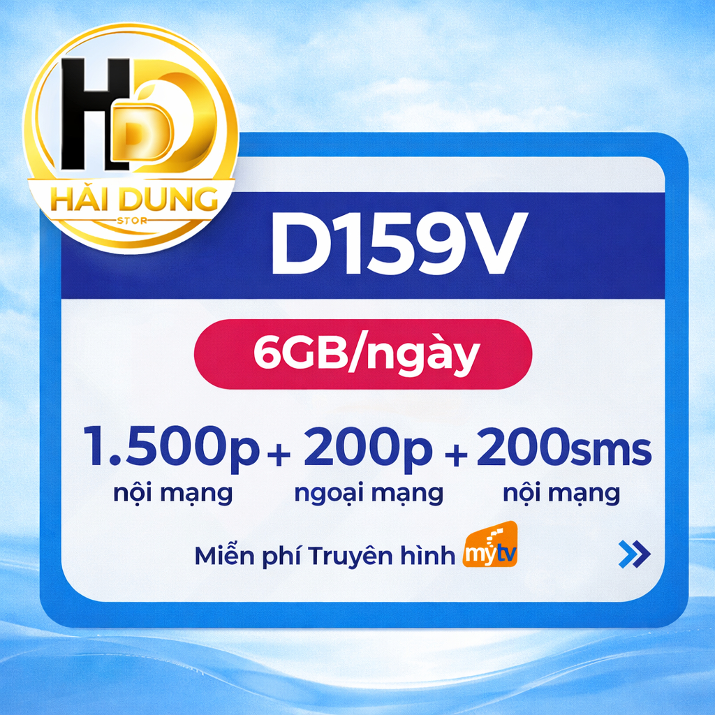 SIM VINAPHONE 12D159V MIỄN PHÍ NGHE GỌI SMS + 6GB DATA / NGÀY 12 THÁNG KHÔNG CẦN NẠP TIỀN