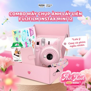 COMBO BOX Máy Ảnh Chụp Lấy Liền Fujifilm Instax Mini 12 - Bảo Hành 1 Năm (Tặng kèm film viền màu ngẫu nhiên)