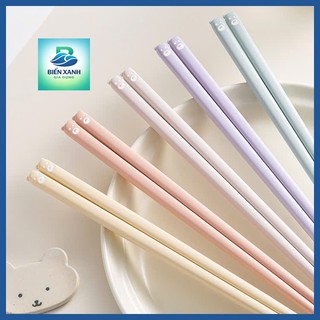 Bộ Đũa Hợp Kim Kháng Khuẩn 5 Đôi Chống Trượt Chịu Nhiệt Không Mốc Không Cong - Biển Xanh Gia Dụng