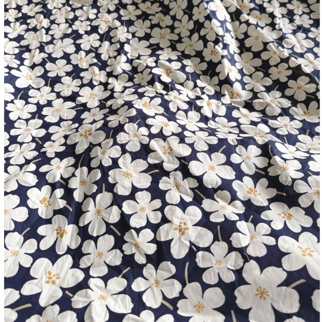 Vải Hoa chất liệu Thô Cotton may Váy Áo đi biển mùa hè, Vải may váy đi học cho bé, vải trang trí Dec