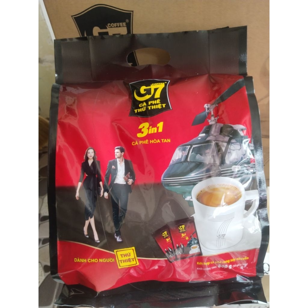 CAFE TRUNG NGUYÊN G7 hòa tan 3in1. Bịch 50 gói x16g (HSD : 2028)
