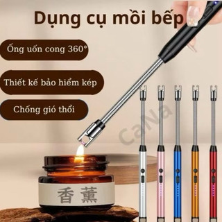 Cây Mồi Bếp Ga Siêu Nhỏ Gọn An Toàn Tiện Lợi kícḣ Thước 265x15mm Đèn LED Thông Minh Sạc USB 360.