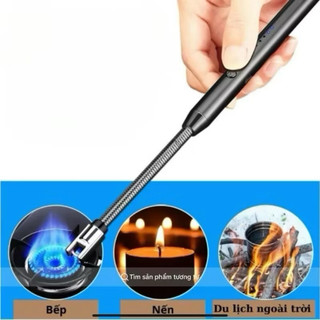 Cây Mồi Bếp Ga Siêu Nhỏ Gọn An Toàn Tiện Lợi kícḣ Thước 265x15mm Đèn LED Thông Minh Sạc USB 360.