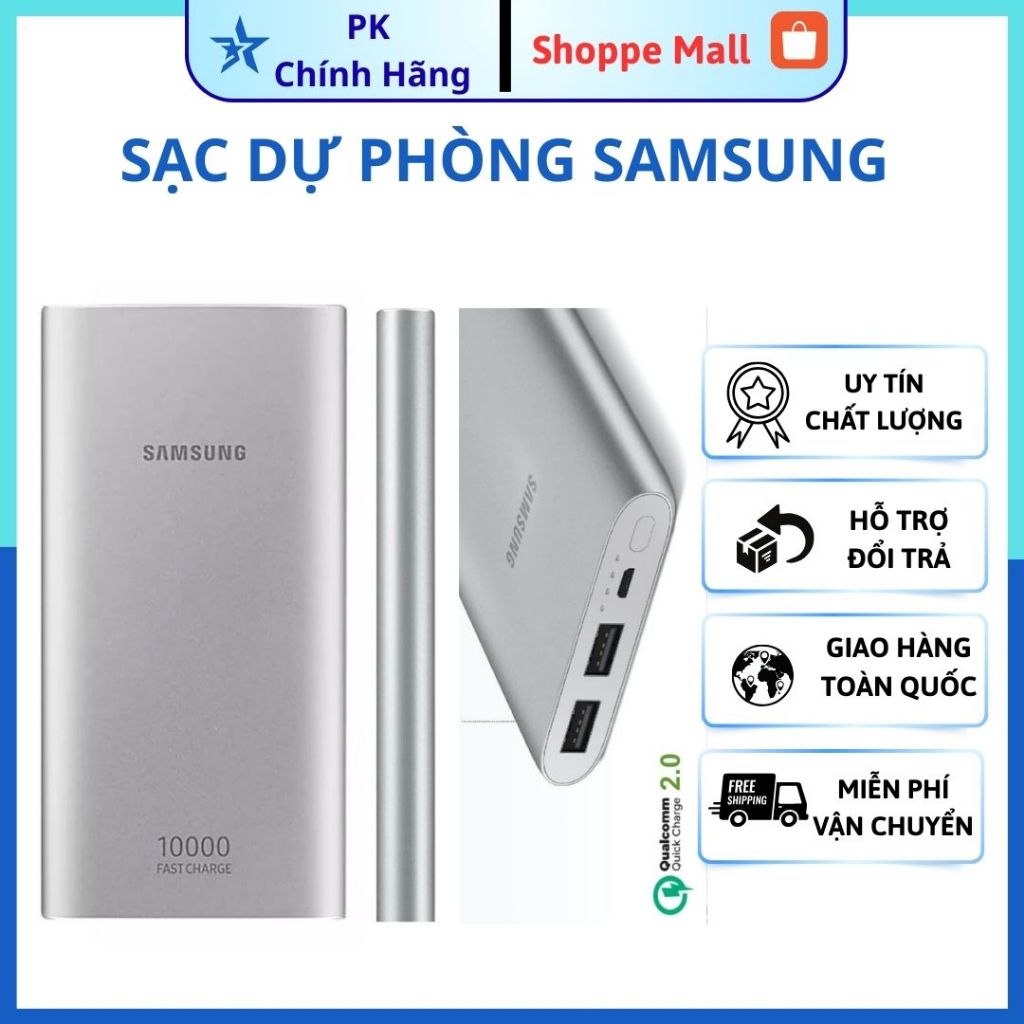 Pin sạc dự phòng Samsung EB-P1100 Dung Lượng10000mAh Hỗ Trợ Sạc Nhanh - Bảo Hành 12 Tháng