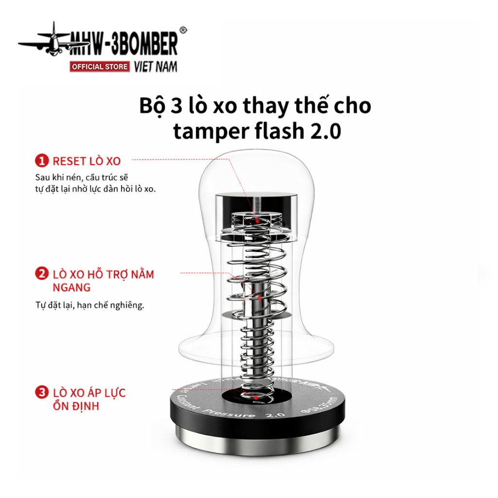 Bộ 3 lò xo cho Tamper Trợ Lực Flash 51/53/58mm MHW-3BOMBER