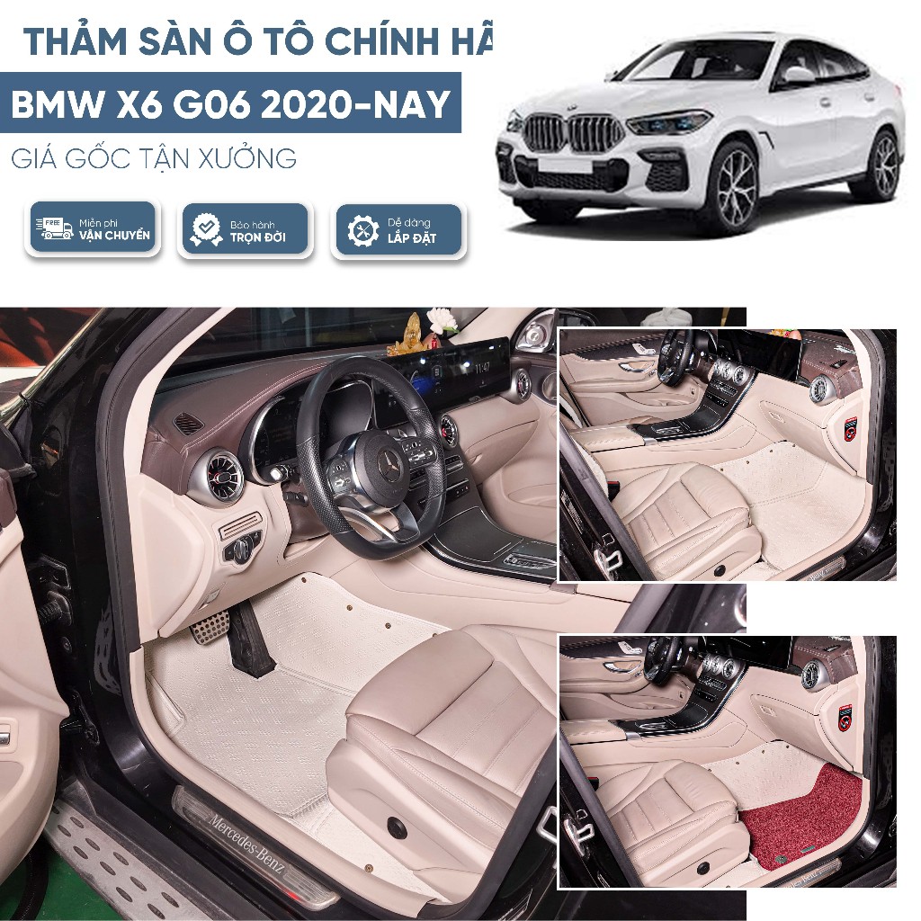 Thảm sàn 6D BMW X6 2020-nay G06 Chính hãng - Chuẩn theo xe - BH trọn đời