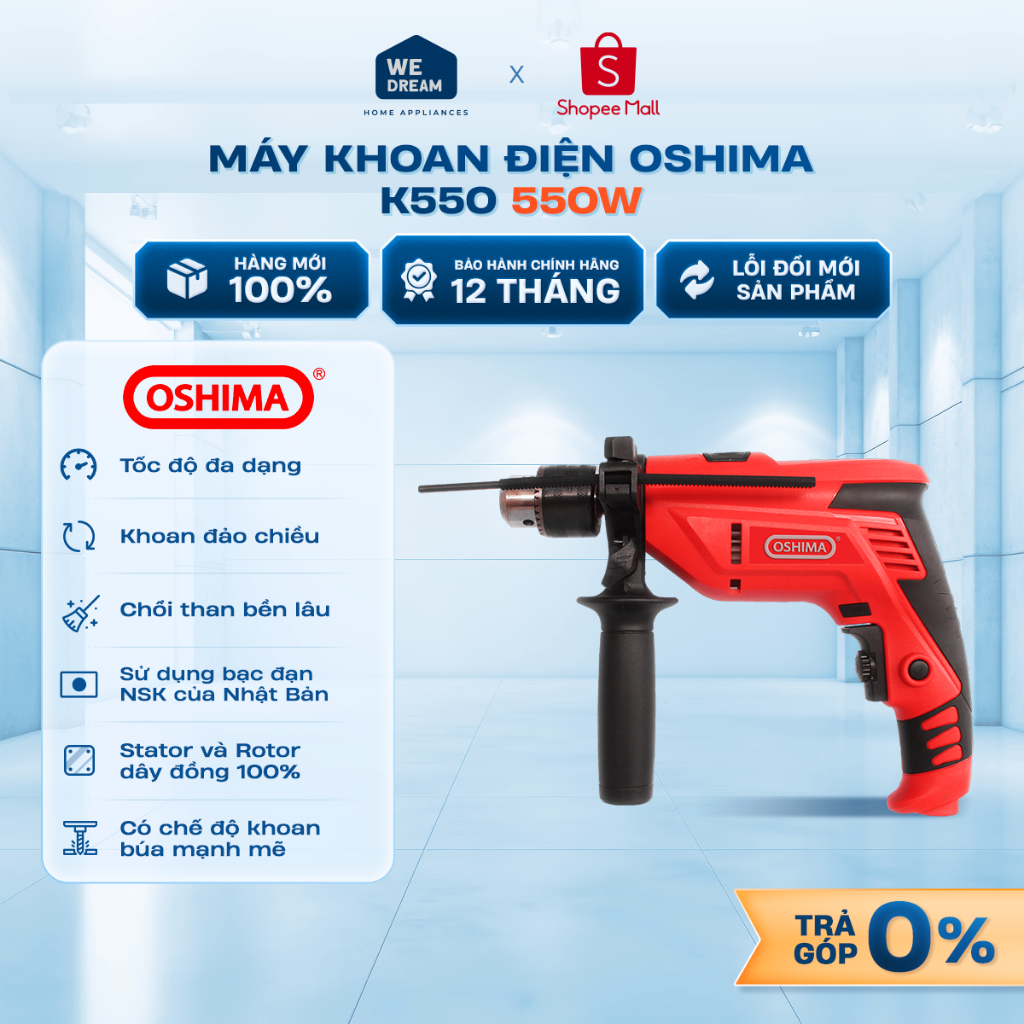 Máy Khoan Điện Oshima K550 550W - Hàng Chính Hãng, Mới 100%