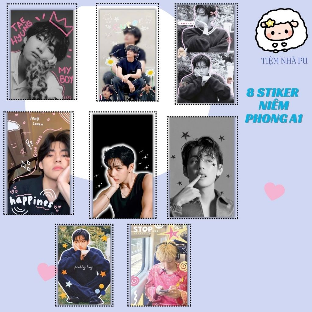 BTS STICKER NIEM PHONG 8 TẤM SIÊU ĐẸP