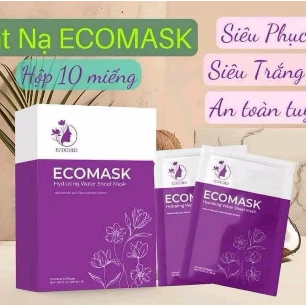 Mặt nạ cấp ẩm, phục hồi ECOGOLD ( 1 hộp 10 miếng)