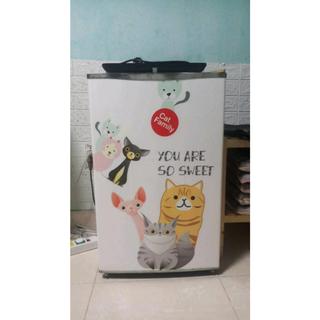 Decal dán máy giặt FAMILY CAT - Tủ lạnh mini