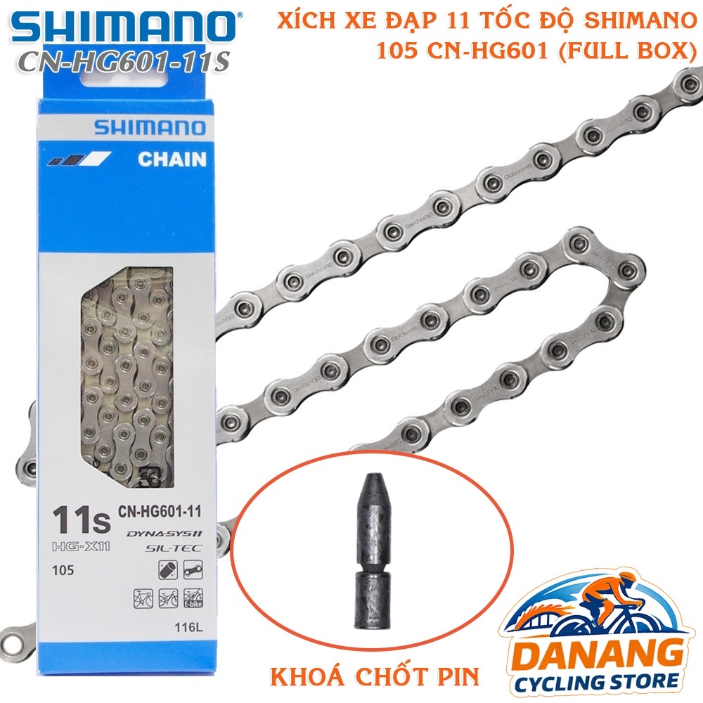 Xích Sên Xe Đạp SHIMANO 105 CN HG601 11 Tốc Độ - Full Box Chính Hãng (Khoá Chốt Pin)