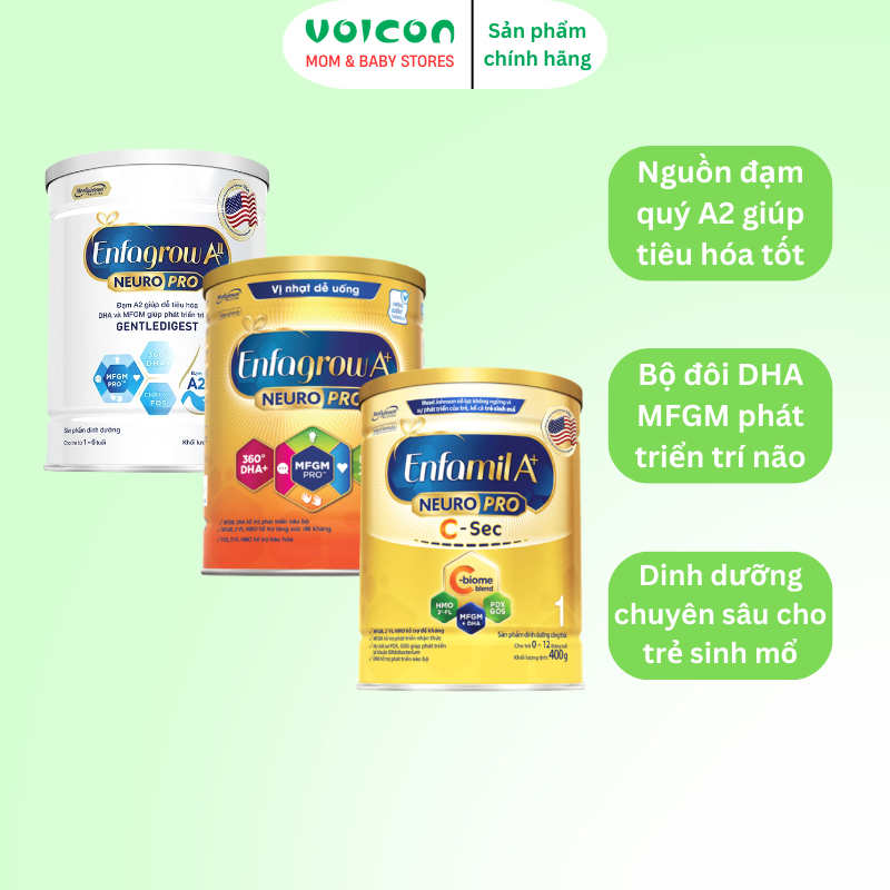 Sữa Enfamil/ Enfagrow A2 NeuroPro/ Sữa Enfamil/ Enfagrow A+ NeuroPro/ Enfamil A+ NeuroPro C-Sec